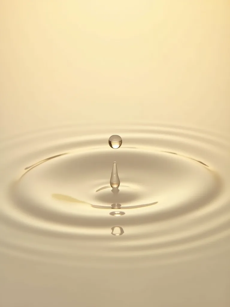Ones concèntriques sobre aigua serena des d'una sola gota, l'escolta profunda